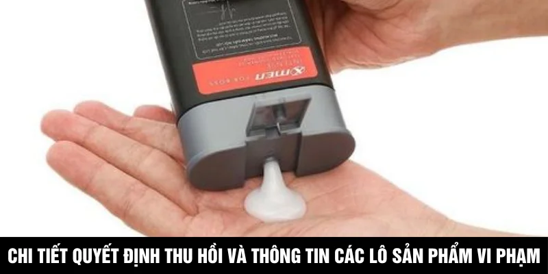 Chi tiết quyết định thu hồi và thông tin các lô sản phẩm vi phạm