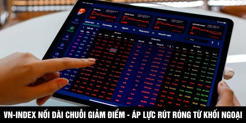 VN-Index nối dài chuỗi giảm điểm và áp lực rút ròng từ khối ngoại